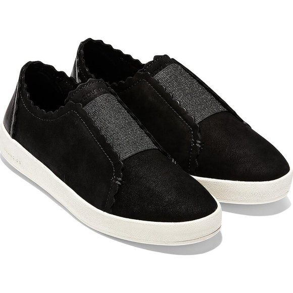 Cole Haan Shoes | Cole Haan Grandpro Spectator Scalloped Slip-On Sneaker 6.5 | Color: Black | Size: 6.5 | Gomod's Closet